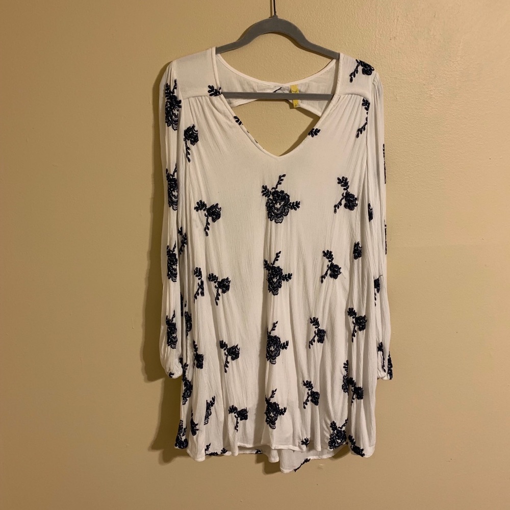 Free People white with blue flower dress